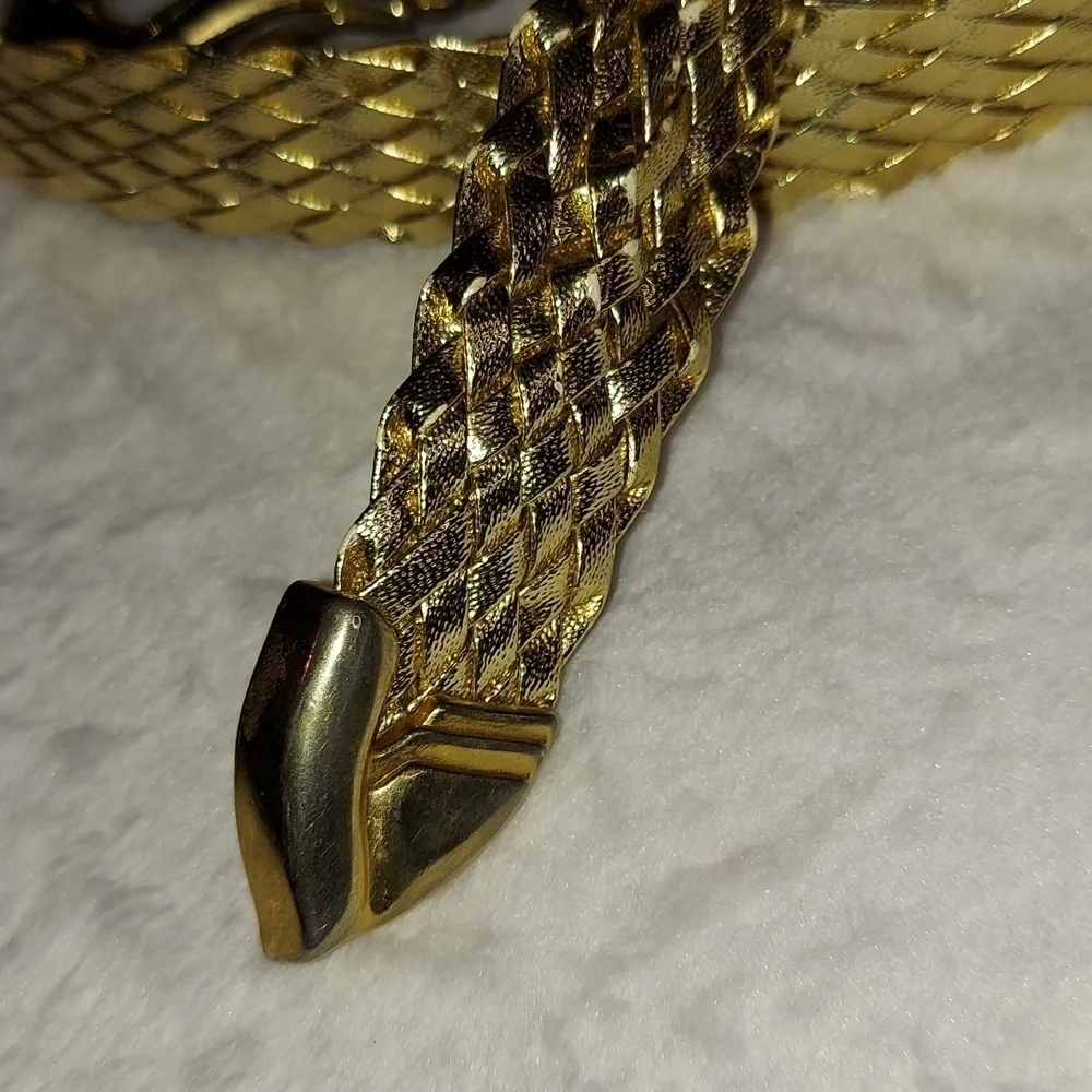 Gold vintage Vegan Faux leather rope belt